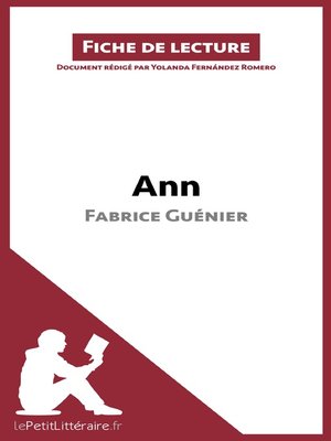 cover image of Ann de Fabrice Guénier (Fiche de lecture)